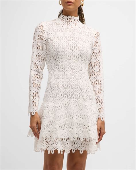 Simkhai Joy Guipure Lace Long Sleeve Mini Dress Neiman Marcus