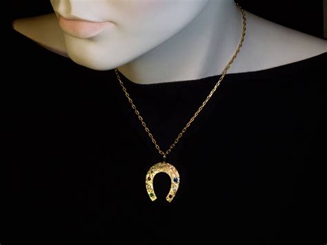 Antique Jeweled Gold Horseshoe Pendant Ref 421756 Antique Jewelry