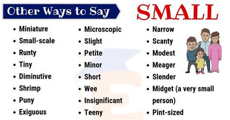 Small Synonym: List of 35 Helpful Synonyms for SMALL with Example ...