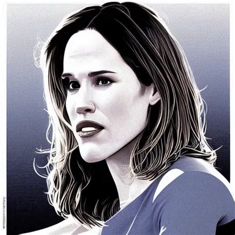 Jennifer Garner Retro Minimalist Portrait By Jean Stable Diffusion