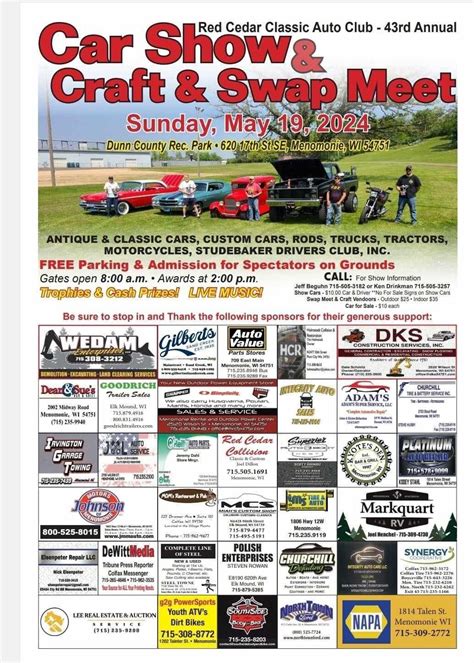 Red Cedar Classic Auto Club Car Show Craft And Swap Meet 620 17th