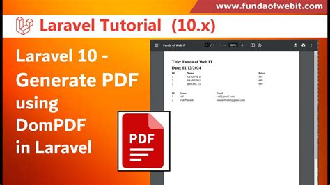 Laravel Generate Pdf Using Dompdf In Laravel Step By Step