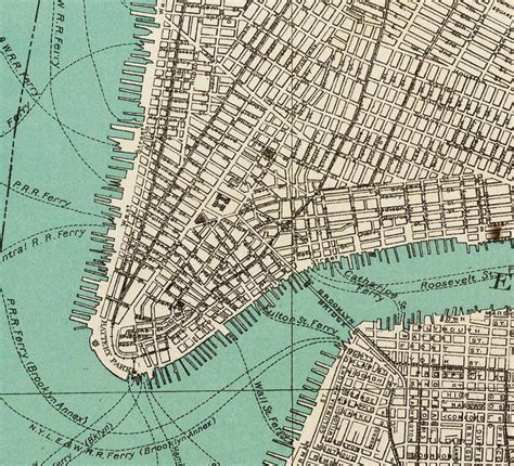 New York City Map 1890 Map of New York Newark Brooklyn Vintage - Etsy