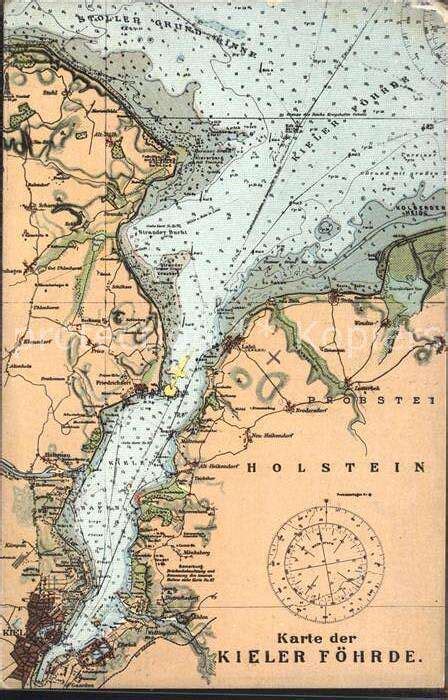 Ak Ansichtskarte Kiel Karte Der Kieler Bucht Kat Kiel Nr Kg