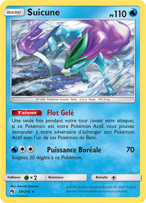 Suicune Soleil et Lune Tonnerre Perdu 59 Poképédia