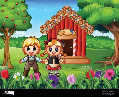 Hansel And Gretel Outside Of House Stock Vector Image And Art Alamy