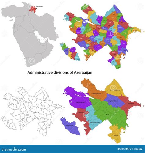 Azerbaijan Map Royalty Free Stock Photo Image