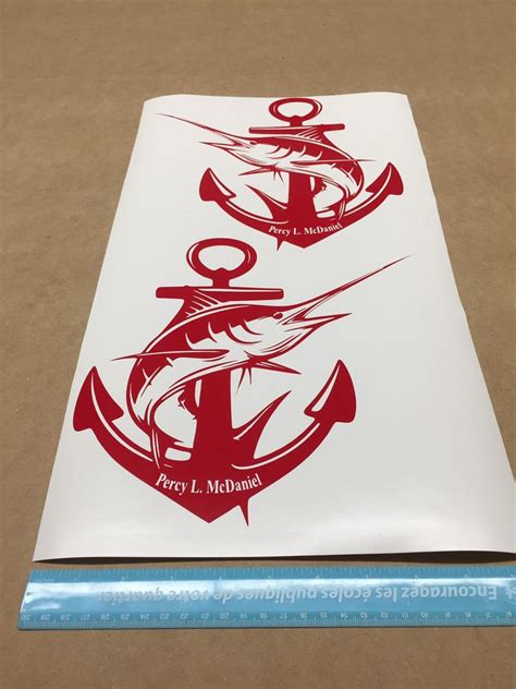 Marlin Decal Blue Marlin Anchor Decals Fishing Stickers Etsy