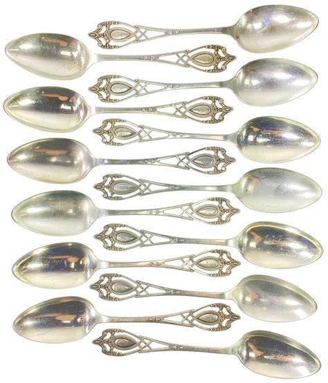 Lot 13 Rogers Lunt Bowlen Sterling Silver Teaspoons