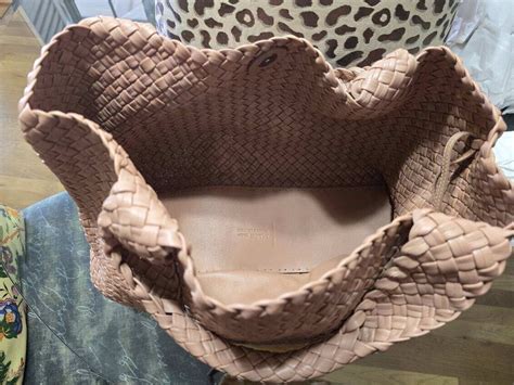 Nwt Falor Blush Handmade Woven Leather Large Tote Bag Made In Italy Ebay