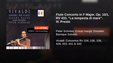 Flute Concerto In F Major Op Rv La Tempesta Di Mare Iii