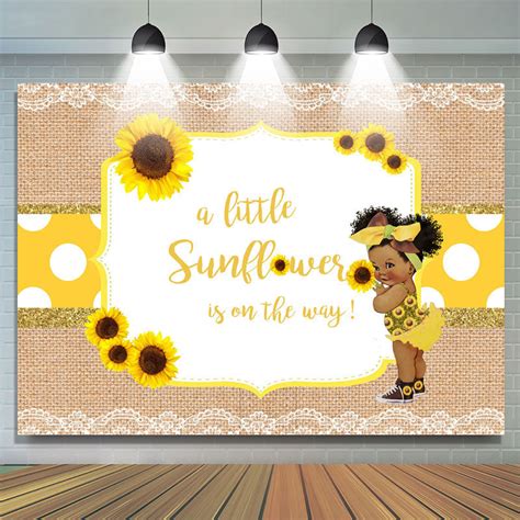 Lofaris A Little Sunflower Lace Girl Baby Shower Backdrop