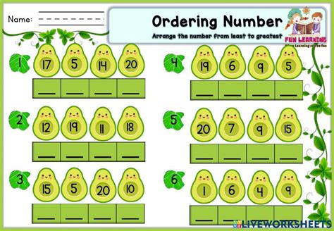 Ordering Number Worksheet Live Worksheets Worksheets Library