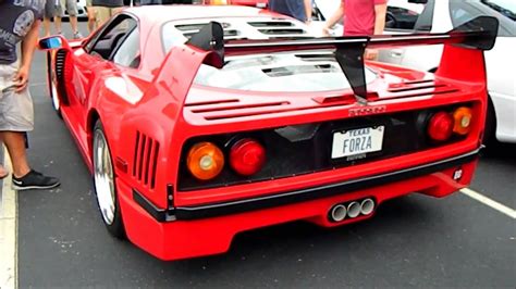 Ferrari F40 BURNOUT And Sounds At Cars And Coffee San Antonio YouTube