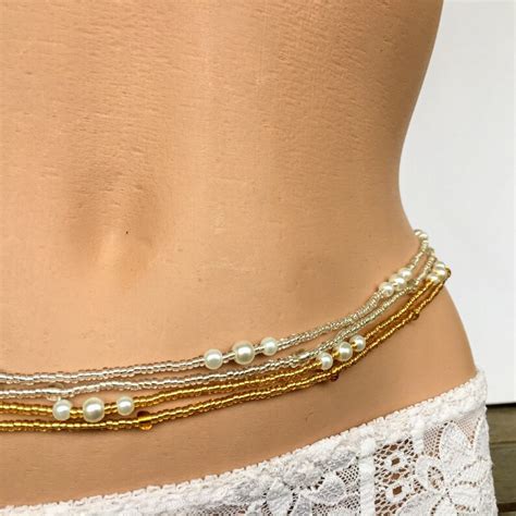 Waist Beads Set 2 Strand Belly Beads Body Jewelry Belly Etsy