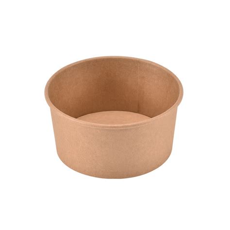 Ml Ml Capacity Disposable Kraft Paper Round Salad Bowl With Pp