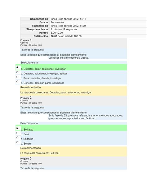 Gestión de operaciones y calidad EA1 Técnicas para operaciones y