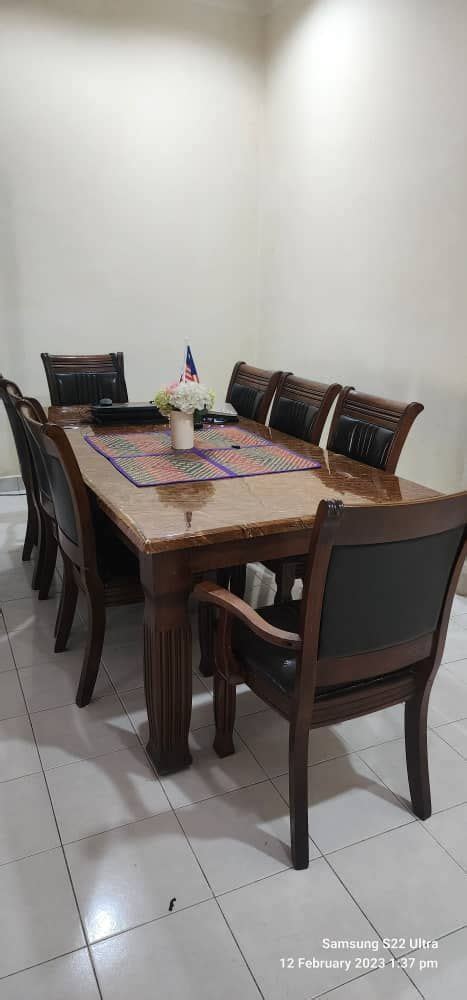 Marble Top 8 Seater Dining Table Set RM1500 Unearth Store