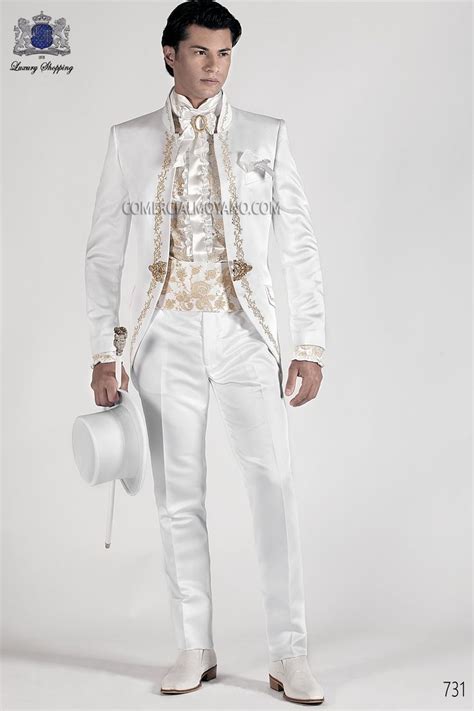 Traje De Novio Barroco Blanco Modelo 731 Mario Moreno Moyano Traje