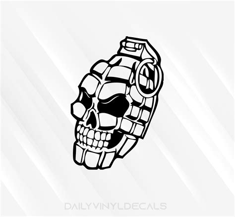 Grenade Skull Svg