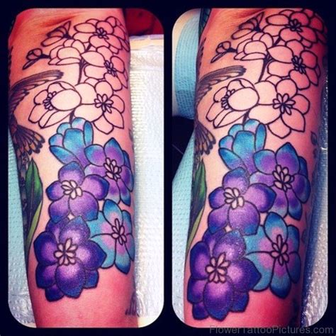 45 Fantastic Larkspur Flower Tattoos