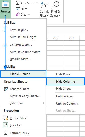 How To Hide Column In Excel Using Vba Printable Forms Free Online