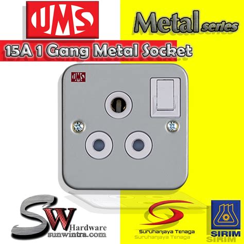 Ums 1215m 15a 1 Gang Metal Clad Switched Socket Outlet 1pc Shopee Malaysia