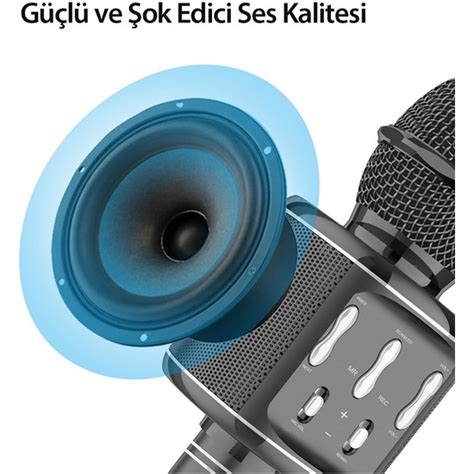 Earldom Mc2 LED Işıklı Karaoke Mikrofon Siyah Fiyatı