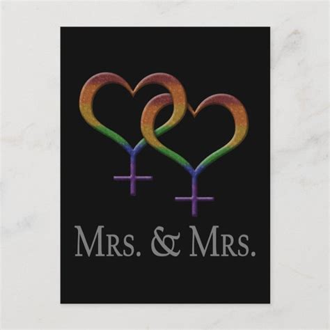 Mrs And Mrs Lesbian Pride Rainbow Symbols Postcard Zazzle