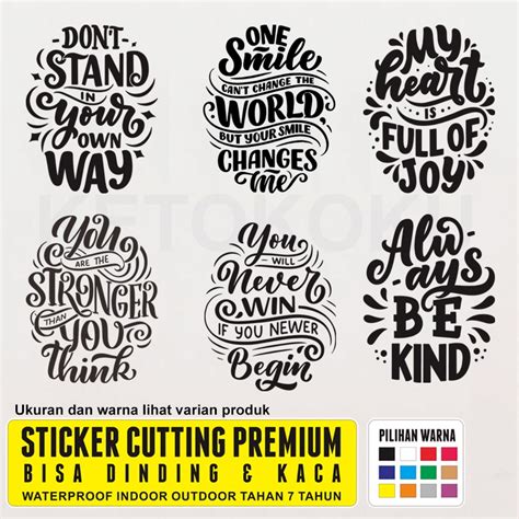 Jual Stiker Katakata Motivasi Kerja Dinding Kaca Quotes Hidup Cutting