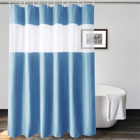 Hotel Luxury Heavy Weight Barossa Design Honeycomb Waffle Weave Shower Curtain Cotton Blend