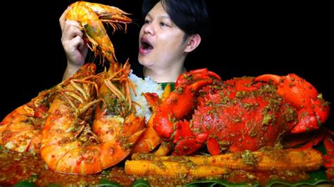 Penuh Tantangan Mukbang Udang Kepiting Jumbo Pedas Soas Padang