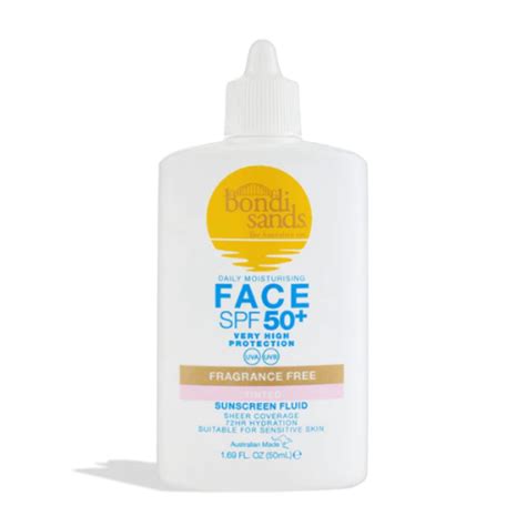 Bondi Sands Sunscreen Face Fluid Spf 50 Fragrance Free Tinted