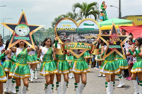 Con desfile cívico estudiantil Zapotal celebró los 170 años de creación