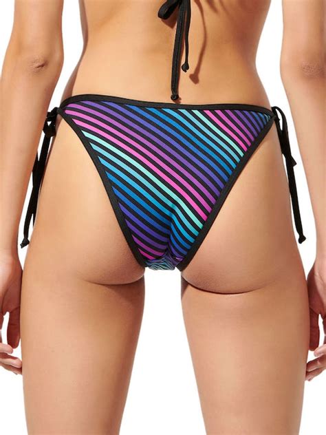 Blu4u Bikini Brazil Ψηλόμεσο με Κορδονάκια Ριγέ 2036545 02 Skroutz gr