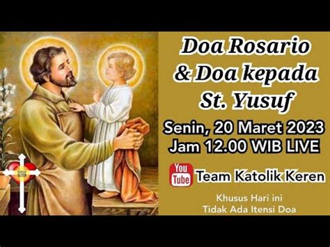 Doa Rosario Doa Kepada St Yusuf Maret Hr St Yusuf Suami