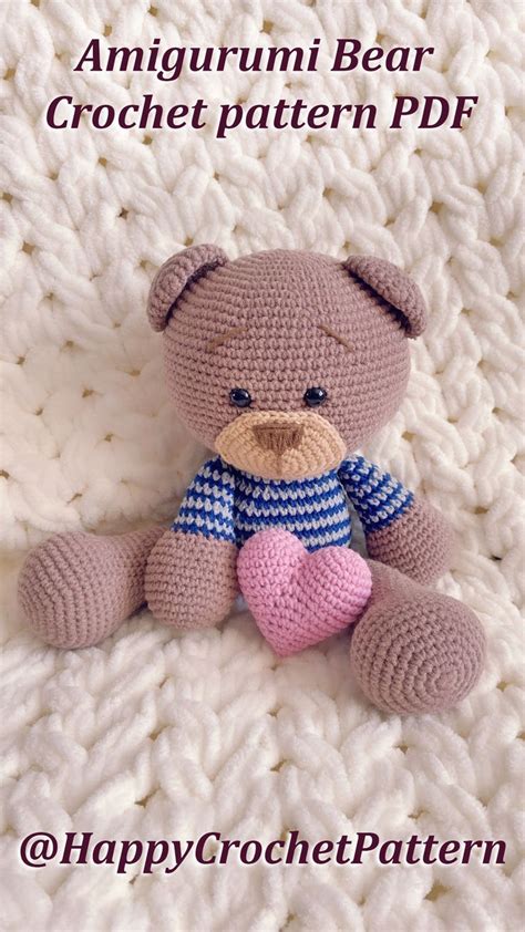 Amigurumi Bear Teddy Crochet Pattern Crochet Pattern Pdf Etsy