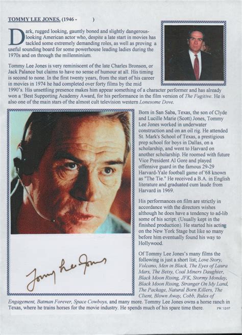 Tommy Lee Jones Autograph