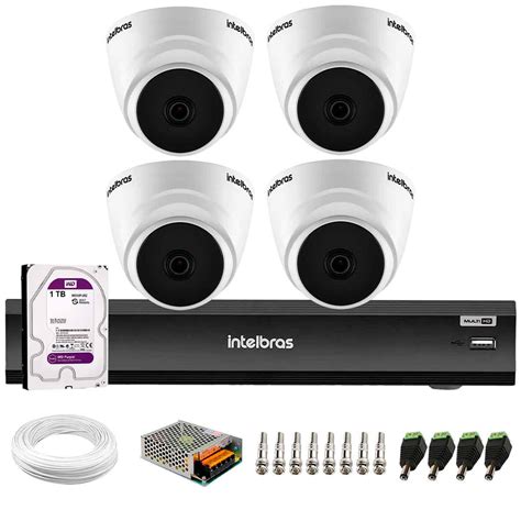 Kit 4 Câmeras Intelbras VHD 1220 G7 Dome Full HD Visão Noturna de