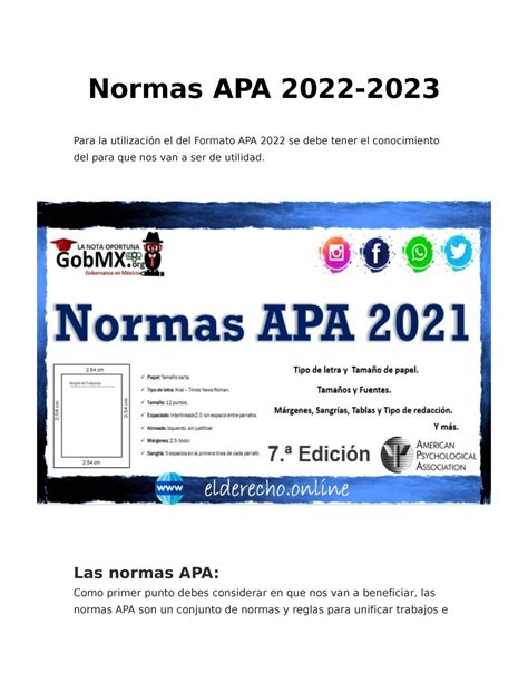 Normas Apa 2022 Apa 2022 Normas Apa 2022 Para La Utilización El