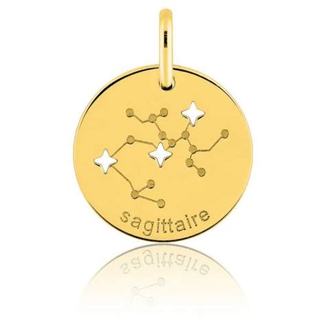 Pendentif Constellation Sagittaire Or Jaune Emanessence Ocarat