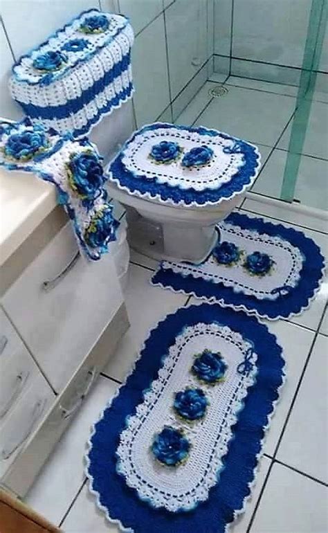 Crocheted Bathroom Set Ideas For Crochet Lovers With Images Crochet Table Runner Pattern