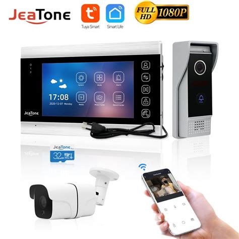 Bgxjn Jeatone 1080P FHD Home Video Door Intercom System Tuya WiFi 110