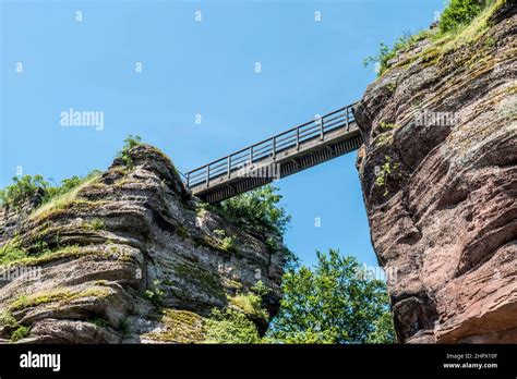 Devils Bridge At Famous Haute Barr Castle In Alsace Saverne France