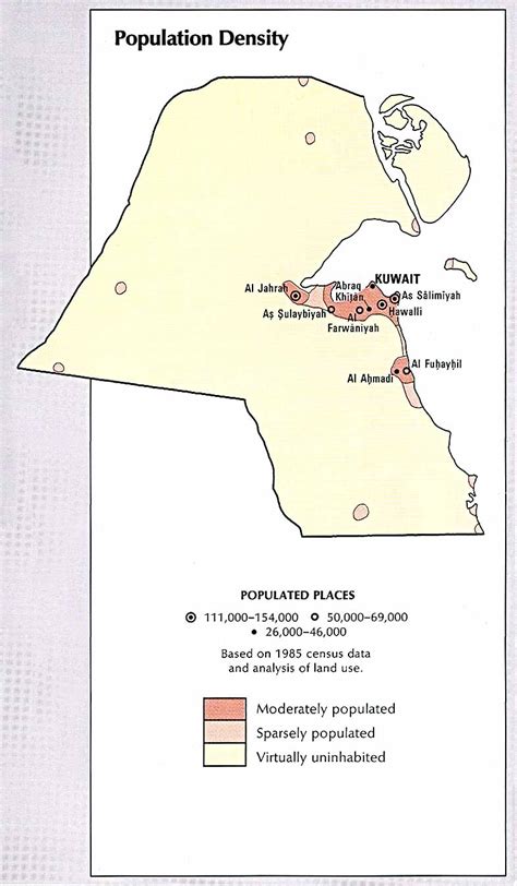 Kuwait Population Density Map - Kuwait • mappery