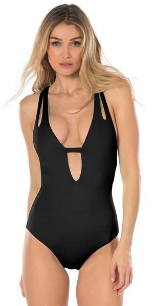 Becca Color Code Black Plunge One Piece 851287 Blk One Piece