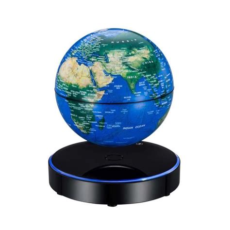 Globe lévitation magnétique carte du monde avec base de lumière LED