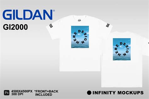 White Tshirt Gildan GI2000 Mockup - Design Cuts