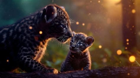 Premium AI Image | Leopard cubPanther cub black cat wild catbig cat