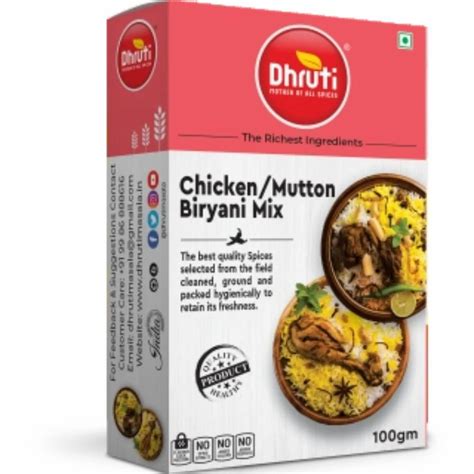 Dhruti Chicken Mutton Biryani Masala Powder Packaging Type Pouch At